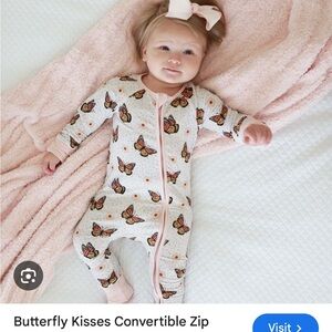 Butterfly Kisses Convertible Zip One Piece - Pink - Caden Lane